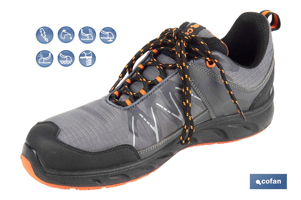 S3S Sports safety shoe SR FO, Alarcón model | Penetration-resistant toe cap and insole | Available from size 35 to 49 (EU) - Cofan